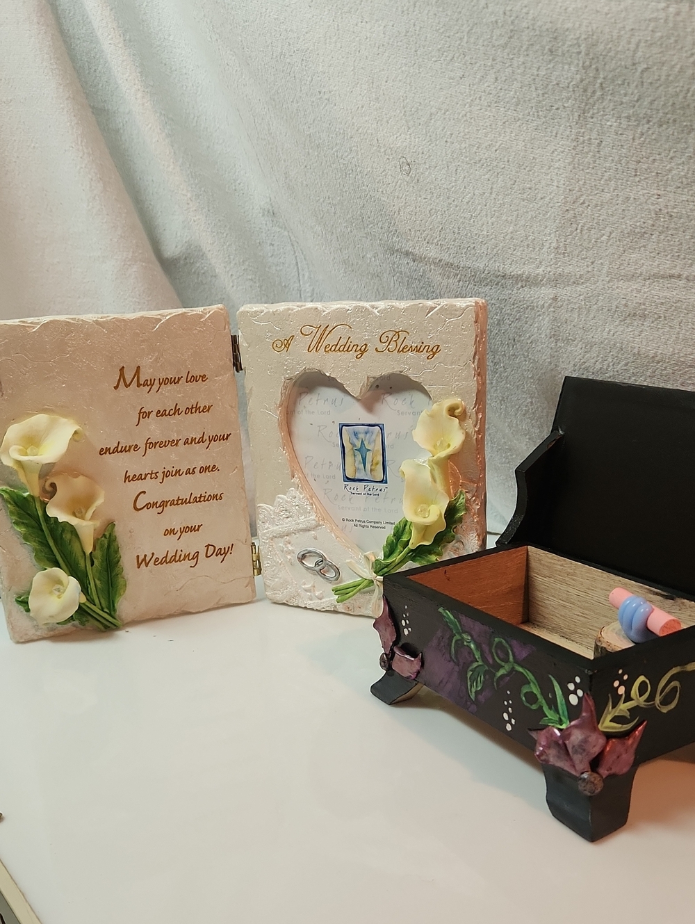 Wedding Blessing Decorative Photo Frame - Cream And Box